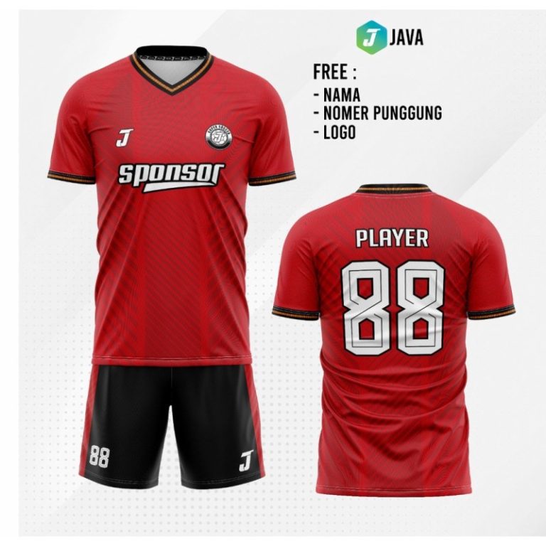 Desain Jersey Merah Polos