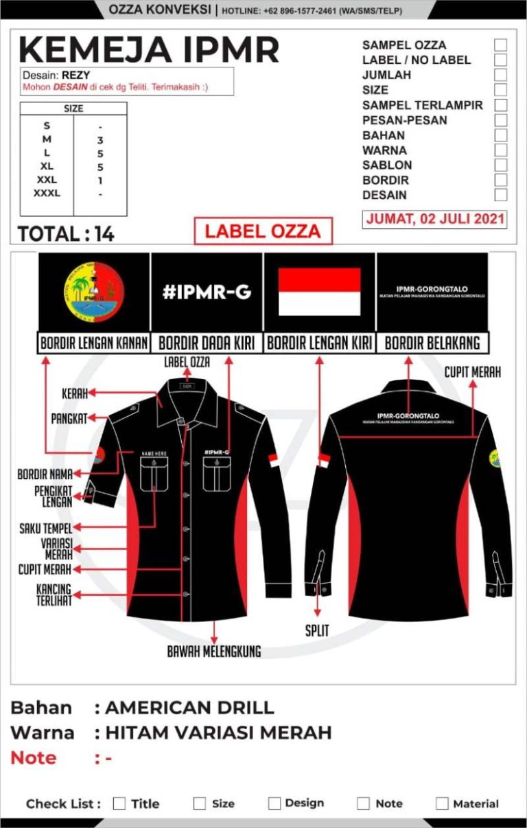 Kemeja Komunitas Lengan Panjang