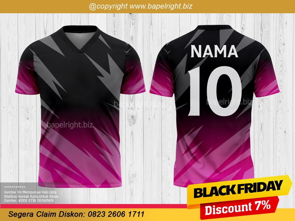 jersey futsal pink hitam